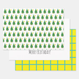 Merry Birthday Wrapping Paper Geschenkpapier Set