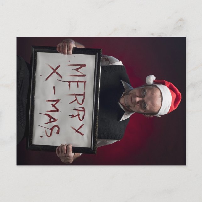 Merry Bloody Xmas Feiertagspostkarte (Vorderseite)