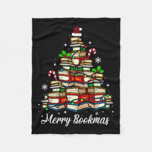 Merry Bookmas Bücher Weihnachtsbaum Buch Lover San Fleecedecke
