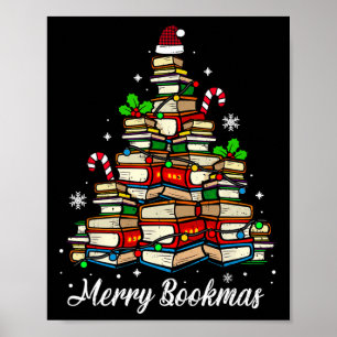 Merry Bookmas Bücher Weihnachtsbaum Buch Lover San Poster