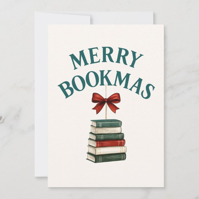 Merry Bookmas  Feiertagskarte (Vorderseite)