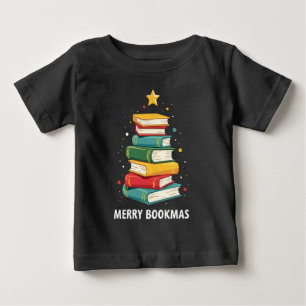 Merry Bookmas - Festlicher Buchstapel für Buchlieb Baby T-shirt