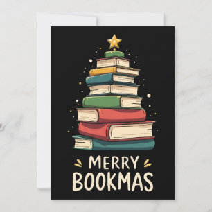 Merry Bookmas - Festlicher Buchstapel für Buchlieb Einladung