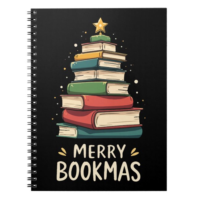 Merry Bookmas - Festlicher Buchstapel für Buchlieb Notizblock (Vorderseite)