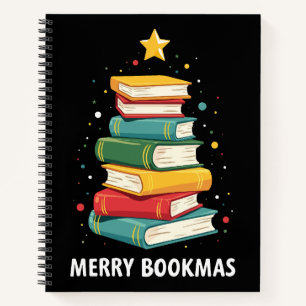 Merry Bookmas - Festlicher Buchstapel für Buchlieb Notizbuch