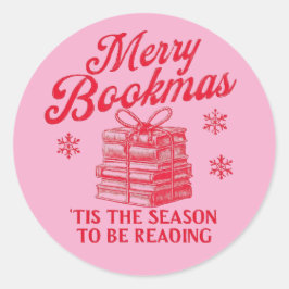 Merry Bookmas 'tis the season to be reading Runder Aufkleber