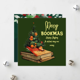Merry Bookmas - Weihnachtsbaum Feiertagskarte