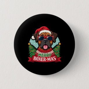 Merry Boxer-mas Niedlich Boxer Dog Weihnachten Button