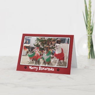 Merry Boxermas Boxer Dog Weihnachtskarte Feiertagskarte