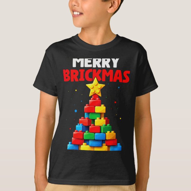 Merry Brickmas Block Building Builder Brick Master T-Shirt (Vorderseite)