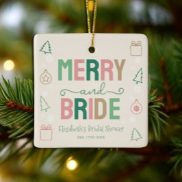 Merry & Bride Christmas Bridal Shower Keramikornament
