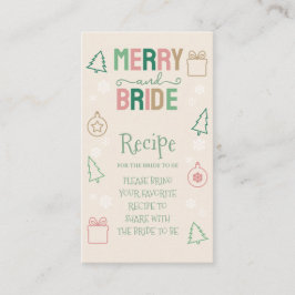 Merry & Bride Christmas Bridal Shower Recipe Begleitkarte