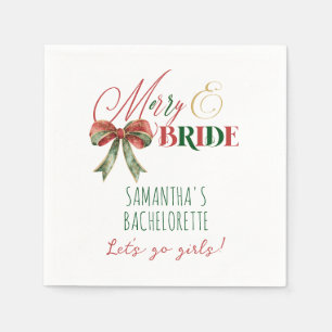Merry & Bride Winter Christmas Bride Bachelorette Serviette