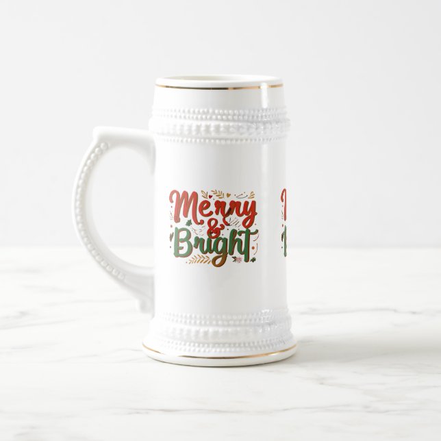 Merry & Bright 22 oz Stein Bierglas (Links)