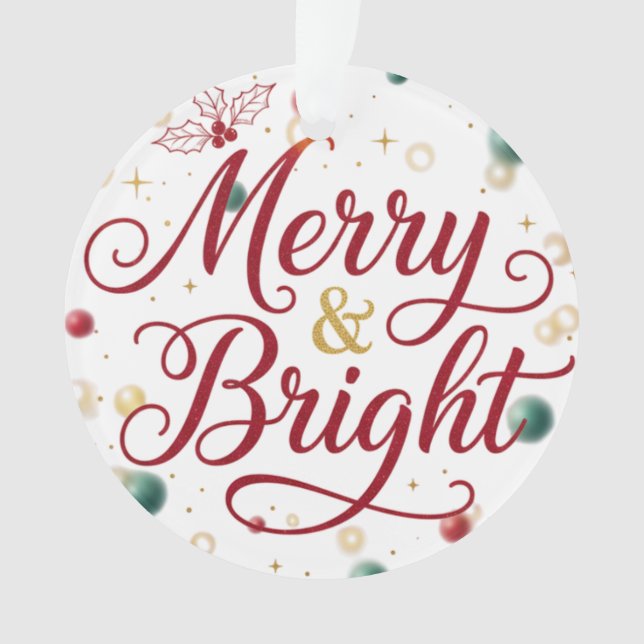 Merry & Bright Akrylkreis Ornament (Vorderseite)