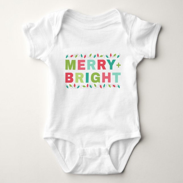 Merry + Bright Baby Holiday Bodysuit Baby Strampler (Vorderseite)