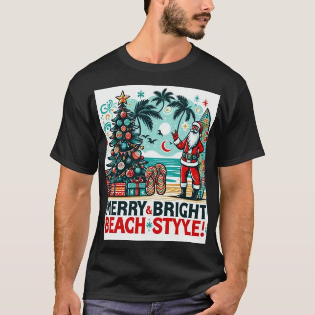 Merry & Bright, Beach Style - Weihnachten Pa T-Shirt (Vorderseite)