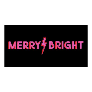 Merry & Bright Blittning Bolt Pink Weihnachten Poster