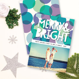 Merry & Bright Bold bunt Confetti Dots Foto Feiertagskarte