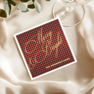 Merry &Bright Buffalo Kariertes Party Serviette