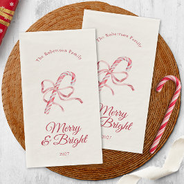 Merry & Bright Candy Cane Christmas Serviette