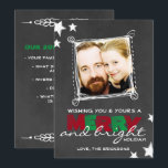 MERRY & BRIGHT CHALKBOARD CHRISTMAS CARD EINLADUNG<br><div class="desc">MERRY & BRIGHT CHALKBOARD CHRISTMAS CARD ****************************************************** Bitte folgen Sie diesen einfachen Schritten, um Ihre Einladung anzupassen: 1. Bitte klicken Sie auf den Button "Personalisieren" rechts neben dem Produkt, um zu sehen, wie Ihre Informationen zu diesem Artikel aussehen. Wenn Sie die Schriftart, die Schriftart- und Hintergrundfarben weiter anpassen möchten, klicken...</div>