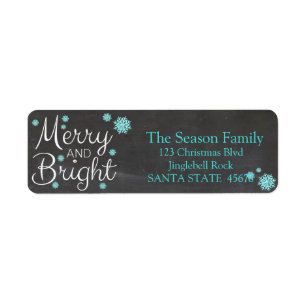 Merry & Bright Chalkboard Stars - Ferienlabel