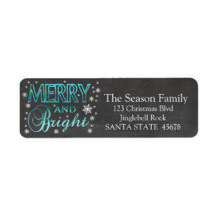 Merry & Bright Chalkboard Stars - Ferienlabel