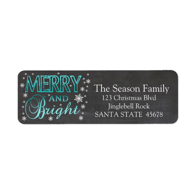 Merry & Bright Chalkboard Stars - Ferienlabel (Vorne)