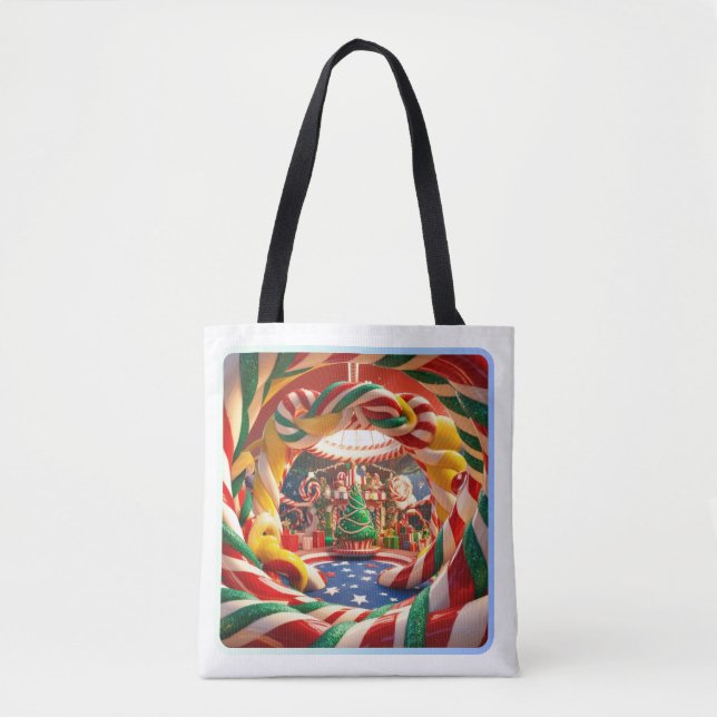 Merry & Bright Christmas All-Over-Tote-Tasche (Vorderseite)