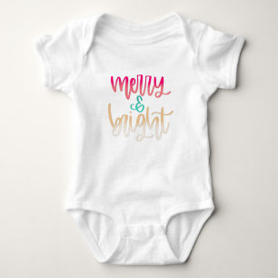 Merry & Bright Christmas Baby Bodysuit Baby Strampler