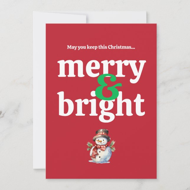 Merry & Bright Christmas Card Feiertagskarte (Vorderseite)