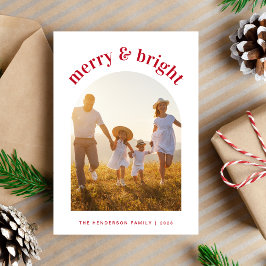 Merry Bright Christmas Family Arch Foto Feiertagskarte