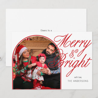 Merry & Bright Christmas Family Foto Feiertagskarte