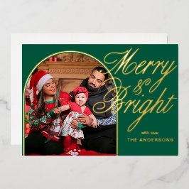 Merry & Bright Christmas Family Foto Folien Feiertagskarte