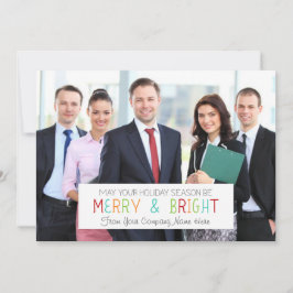 Merry & Bright Christmas Foto Card Business Feiertagskarte