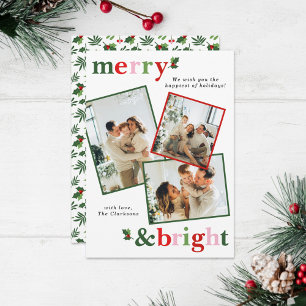 Merry & Bright Christmas Fun Family Feiertagskarte