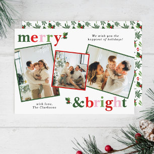 Merry & Bright Christmas Fun Family Feiertagskarte