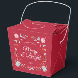 Merry & Bright Christmas Geschenkschachtel<br><div class="desc">Add a touch of festive charm to your holiday celebrations with this elegant Christmas favor box. Featuring watercolor candy, holly leaves, berries, and vintage drums on a rich red background, it brings a cozy and nostalgic holiday feel. Perfect for Christmas parties, winter weddings, or seasonal gifts — a delightful way...</div>