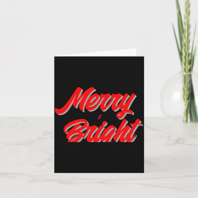Merry Bright Christmas  Karte (Vorderseite)