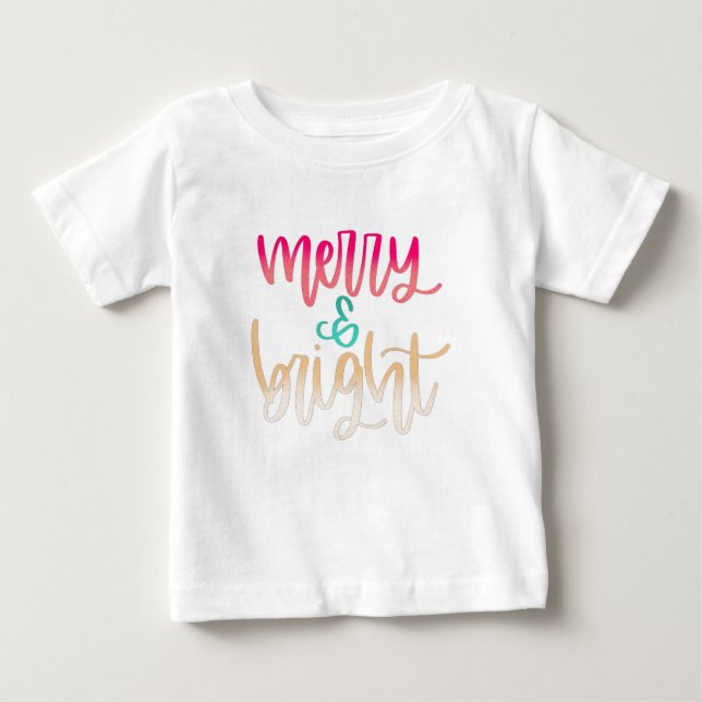 Merry & Bright Christmas Kleinkind Shirt (Vorderseite)