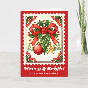 Merry & Bright Christmas Ornaments Briefmarke Feiertagskarte