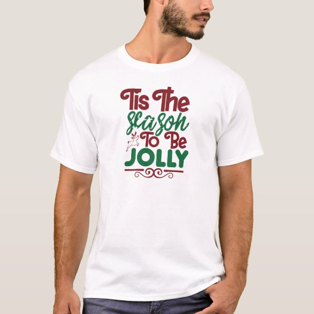 Merry & Bright Christmas Quotes T-Shirt (Vorderseite)