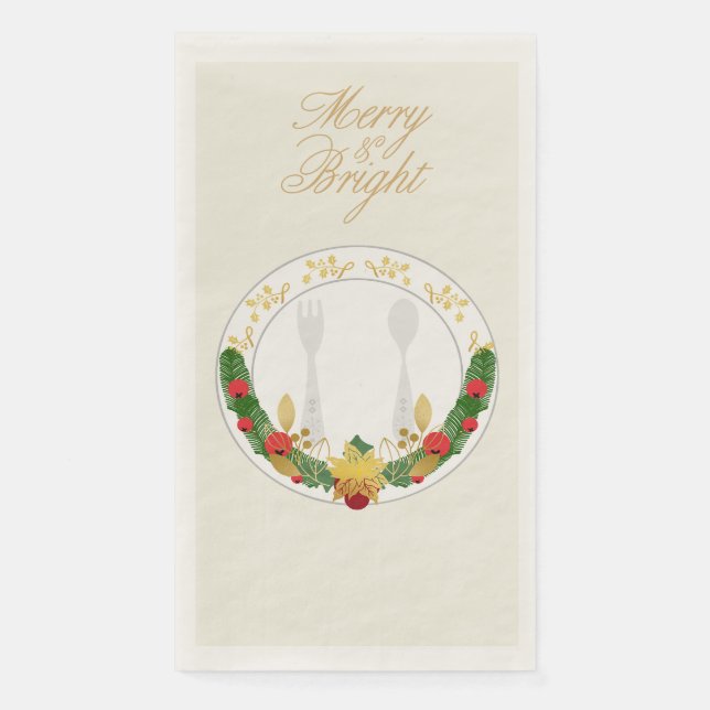 Merry & Bright Christmas Serviette (Vorderseite)