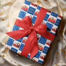 Merry & Bright Christmas Snowflake Foto Blue