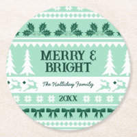 Merry & Bright Christmas Sweater Minze Green