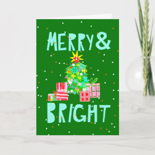 Merry & Bright Christmas Tree Feiertagskarte