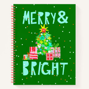 Merry & Bright Christmas Tree Notizbuch