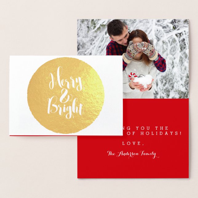Merry & Bright Classic Snowflakes Foto Thema Folienkarte (Anzeige)