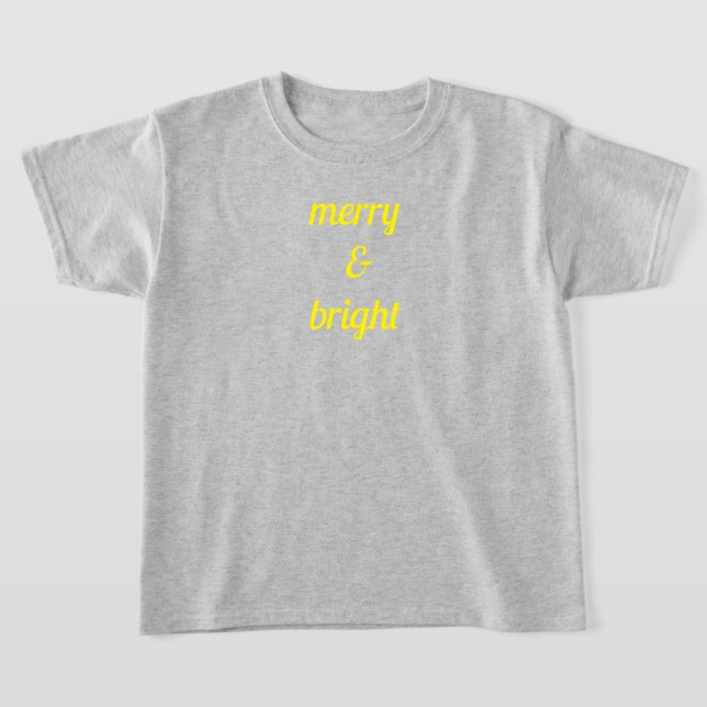 Merry & Bright Classy Graugelbe Geschenke T-Shirt (Ablage )